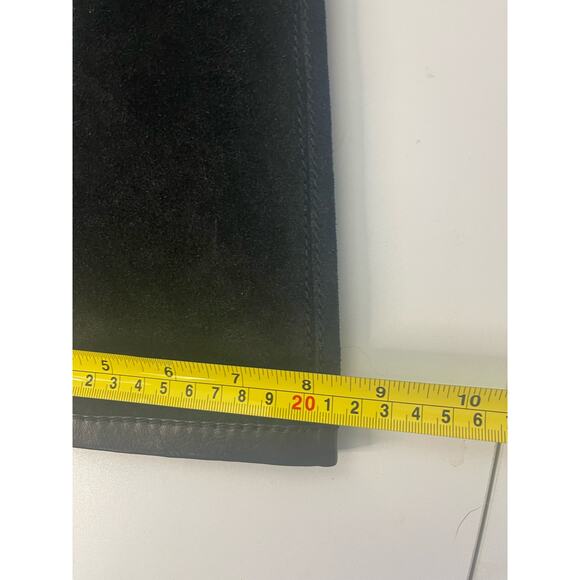 VTG Nine West Size 10.5 Tall EMILIO Black Suede Leather Chunky Boots - Picture 9 of 10